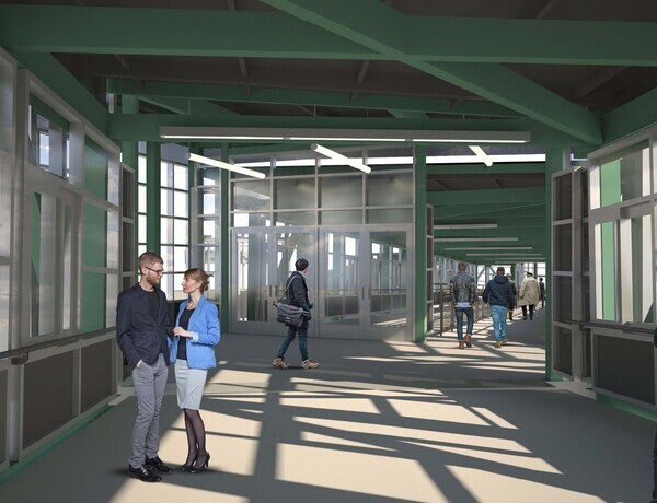 Artist rendering of new Bainbridge terminal overhead walkway