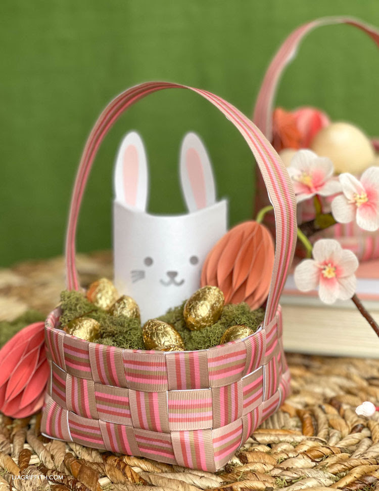 A Fun Woven Ribbon Easter Basket