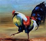 Rush Hour Rooster and Speeding Toward a New Year - Paintings by Nancy Medina Art - Posted on Thursday, January 1, 2015 by Nancy Medina