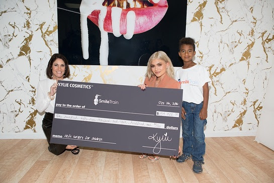 Kylie Jenner, Smile Train's CEO, Susannah Schaefer and cleft patient, Zachary
