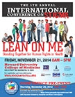 Photo of a the 'Lean on Me' conference poster