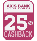 25% Cashback using Axis Bank Credit/Debit Card