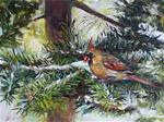 Cardinal in the Pines - Posted on Monday, January 12, 2015 by Donna Munsch