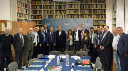 A group of officials, politicians, and intellectuals from Europe and Israel