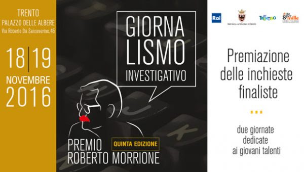 Save the date: 18 e 19 novembre
Premio Morrione a Trento