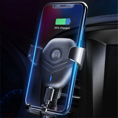 5W Qi Wireless Charge Gravity Linkage Auto Lock Car Holder