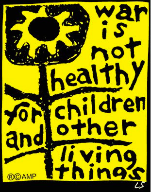 الحرب ليست صحية للأطفال والكائنات الحية الأخرى ، اطبع