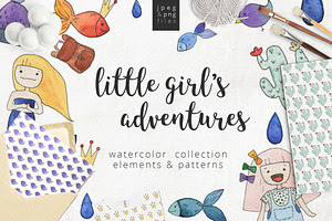 Little girl's adventure | watercolor