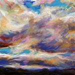 SOLD- SHADES + LAYERS and ORANGE GLIMMER - pastel skyscapes by Susan Roden - Posted on Friday, January 16, 2015 by Susan Roden