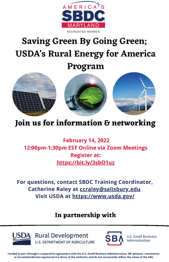 Saving Green by Going Green webinar flyer