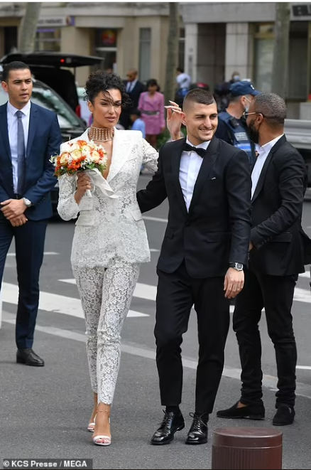 Footballer Marco Verratti ties the knot for second time as he marries his model girlfriend Jessica Aidi