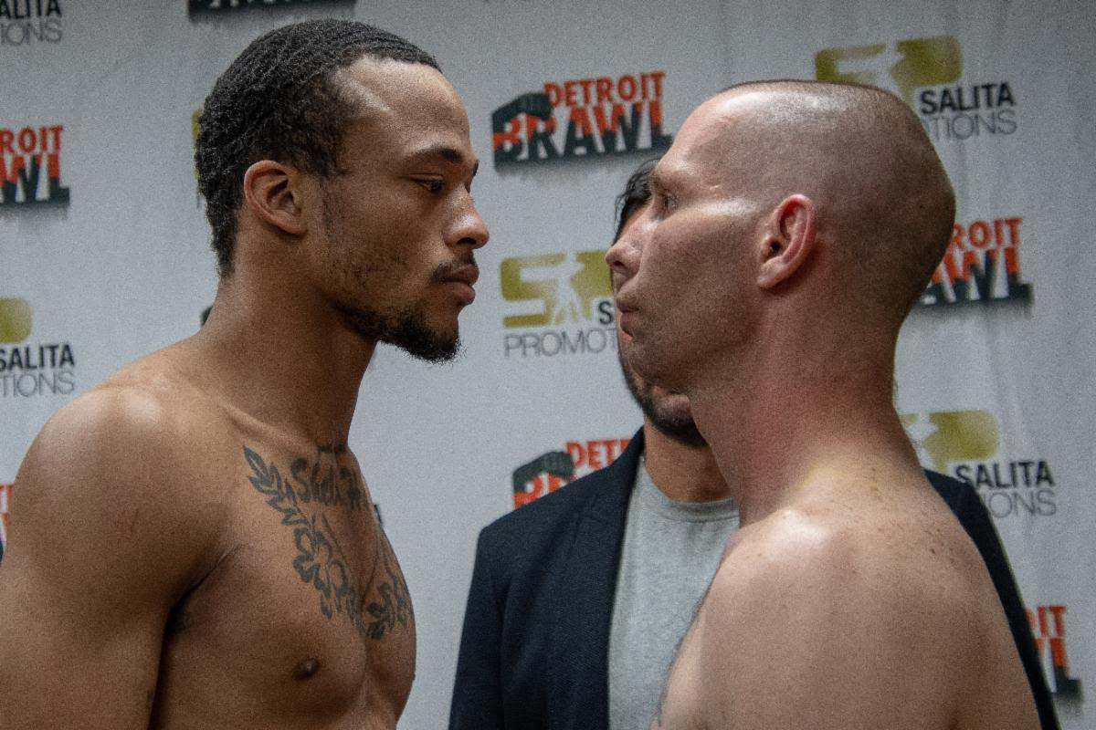 Hugo Centeno Jr. vs. Antonio Todd "Detroit Brawl" weights from Dearborn | Boxen247.com (Kristian von Sponneck)