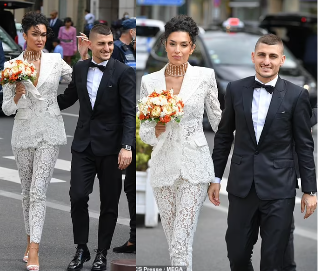 Footballer Marco Verratti ties the knot for second time as he marries his model girlfriend Jessica Aidi