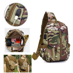 ZANLURE 3611 USB Waterproof Multifunction Tactical Bag