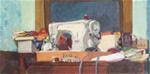 Sewing Nook,still life,oil on canvas14x20,priceNFS - Posted on Sunday, February 15, 2015 by Joy Olney