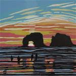 Twin Rock Sunset - Posted on Sunday, January 4, 2015 by Dorothy Jenson