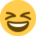 Smiling face with open mouth and tightly-closed eyes