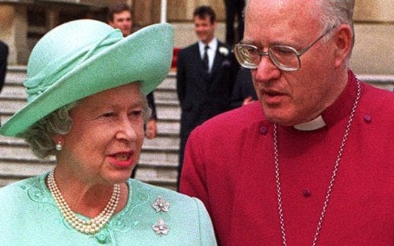Queen Elizabeth II talks to the Archbishop of Canterbury during a Garden Party at Buckingham Palace in 1998