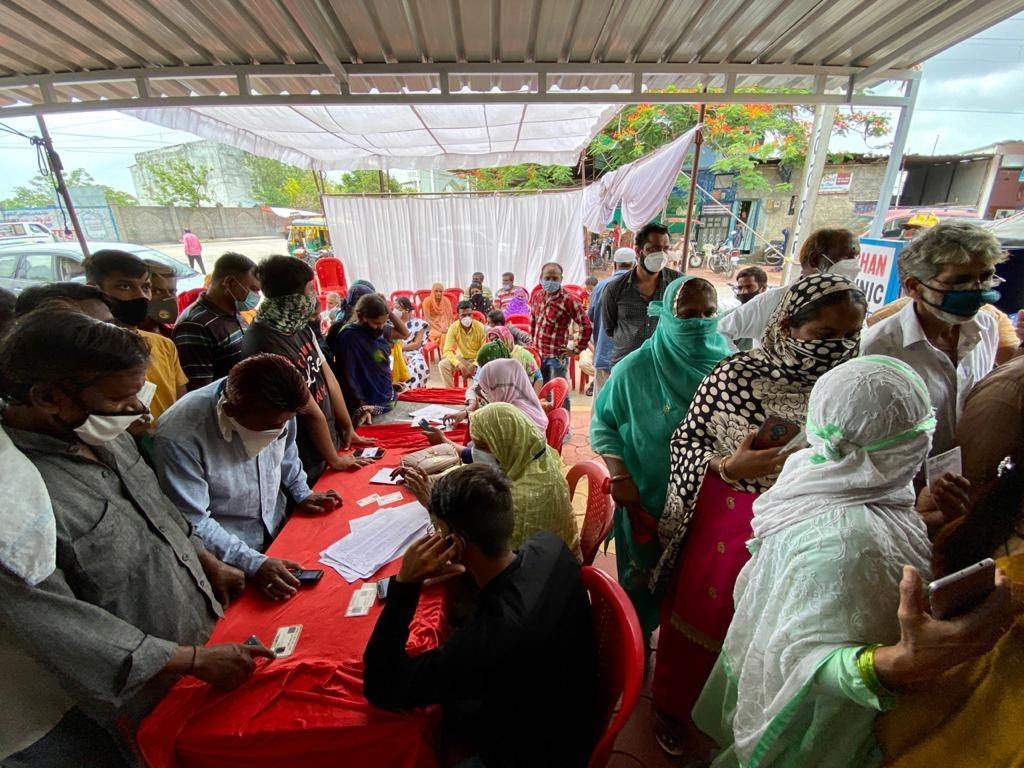 Large crowd gathered at the 21 June vaccination camp | Nirmal Poddar | ThePrint