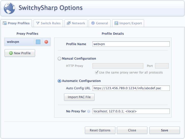 SwitchySharp 设置