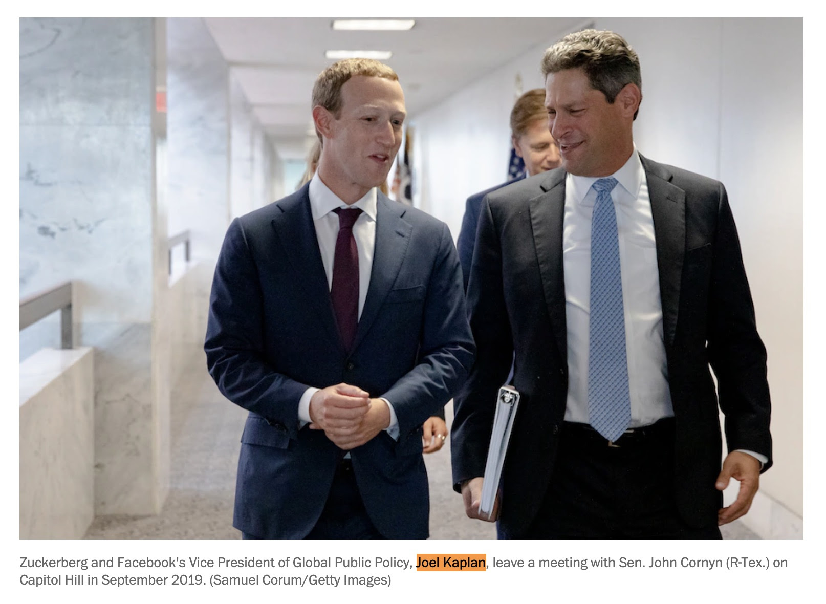 Joel Kaplan and Zuckerberg
