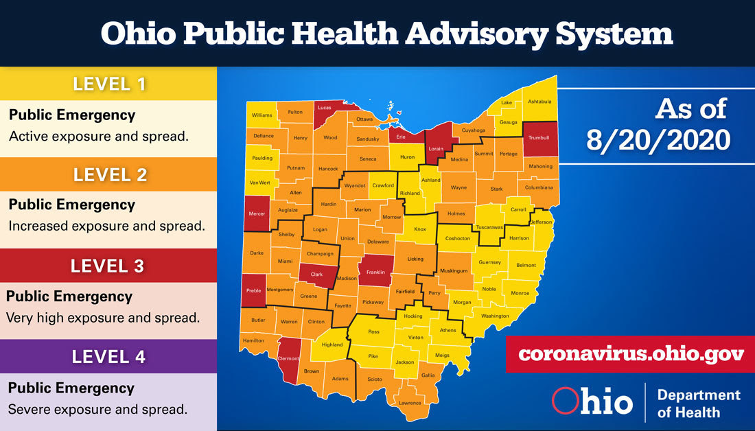 Advisory map for 8/20/20