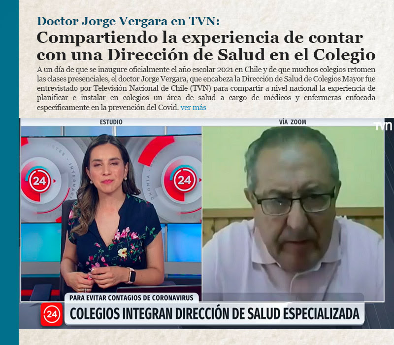 Doctor Jorge Vergara en TVN: compartiendo la experiencia de contar con una Dirección de Salud en el Colegio