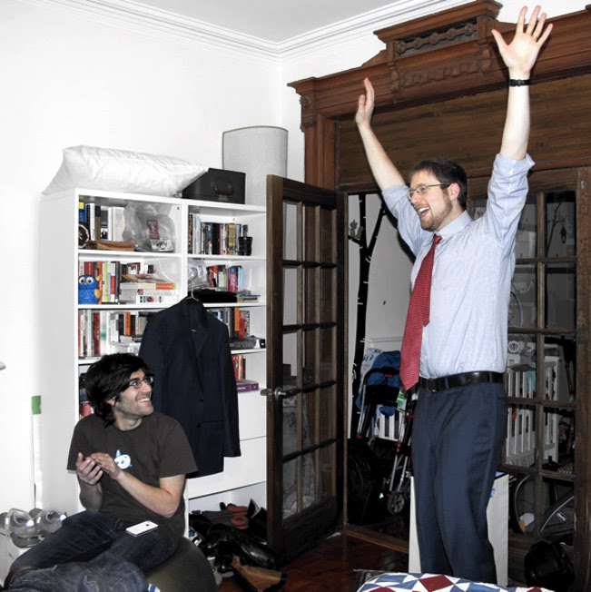 January 2012: Aaron and Ben celebrate their first podcast