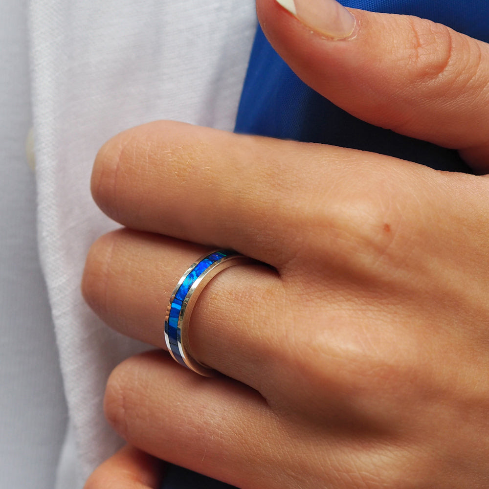 Flinder Blue Opal Ring