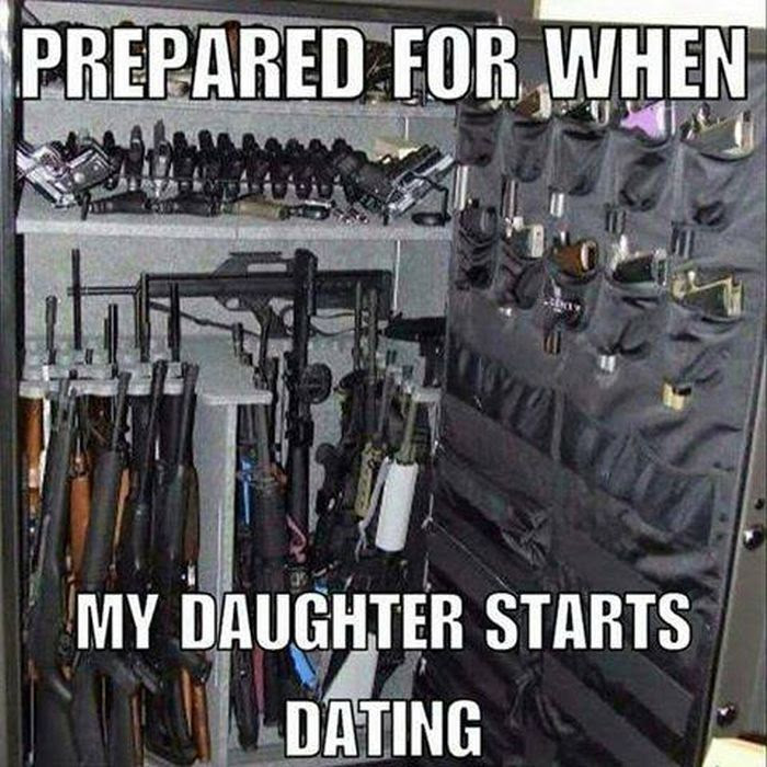 Image result for happy man with his new gun meme!