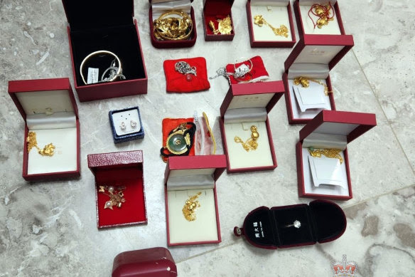 Jewellery was among the luxury items federal police seized.