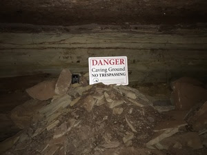 One of the Michigan Department of Natural Resources signs stolen from the mine located on private property near the city of Norway.