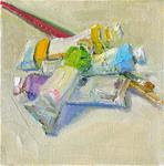 Brushes and Tubes,still life, oil on canvas,6x6,price$200 - Posted on Wednesday, March 4, 2015 by Joy Olney