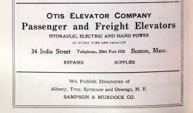 Otis Elevator ad, Boston Directory, 1914 