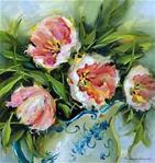 Confectioners Sugar Pink Tulips - Flower Painting Classes and Workshops by Nancy Medina - Posted on Wednesday, February 18, 2015 by Nancy Medina