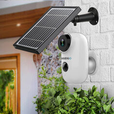 GUUDGO A3 and Solar Panel Wireless Rechargeable Battery-Powered Security Camera for Outdoor Home Surveillance