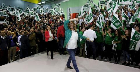 La candidata del PSOE en las autonómicas andaluzas, Susana Díaz, en el mitin de cierre de campaña. REUTERS/Marcelo del Pozo