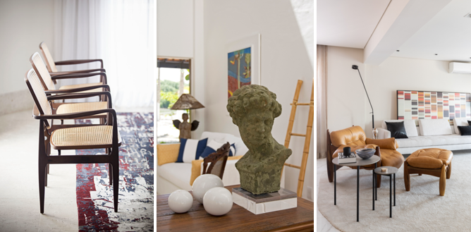 Móveis retrôs também valorizam a conexão com o passado | Projetos do escritório Korman Arquitetos | Foto – esquerda para direita: (1) (2): Gui Morelli | Foto (3): Julia Novoa