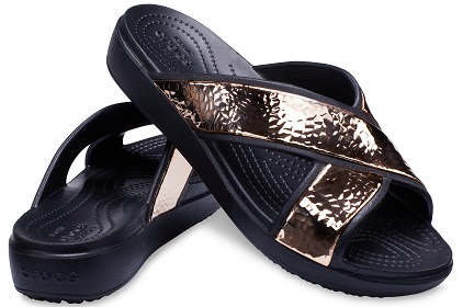 crocs sloane hammered x-strap slide w
