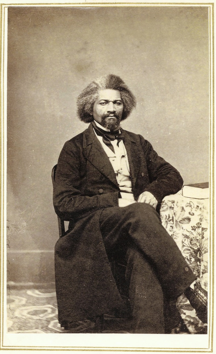 A photograph of Frederick Douglass from a series of "Carte de Visites"  produced from his visit to Hillsdale College on January 21, 1863.