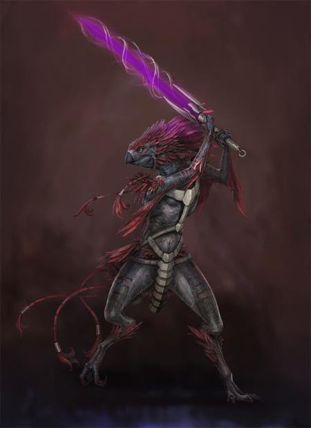 Female Nusriza wielding a kithblade