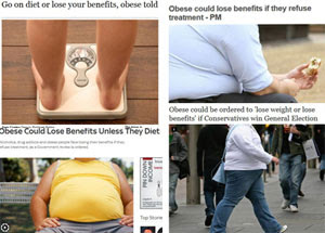 Composite news images of obese claimants