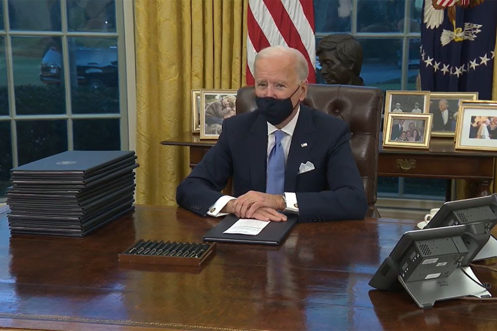 A first peek inside President Biden's Oval Office
