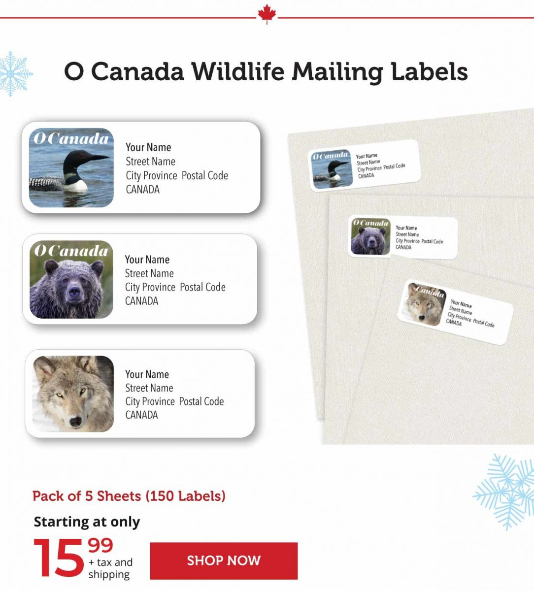 O Canada Wildlife Mailing Labels
