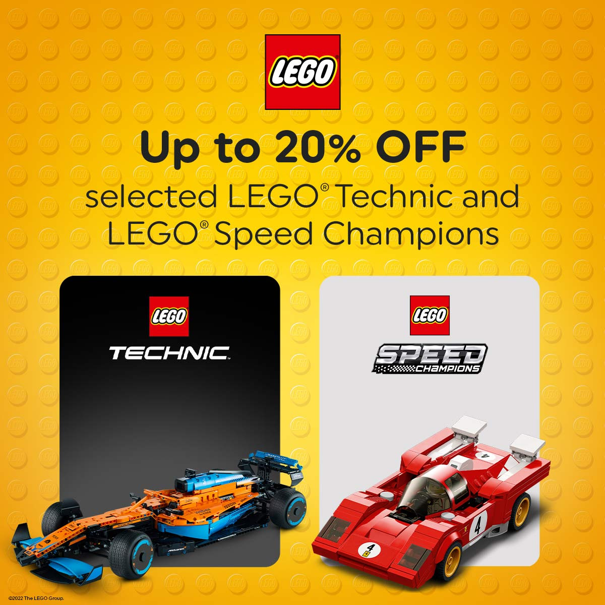 Up to 20% off selected LEGO Technic & LEGO Speed Champions