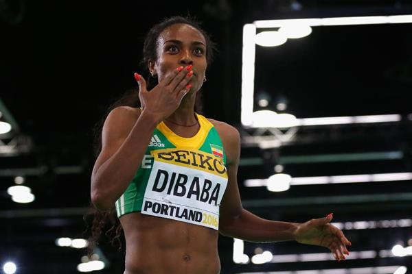 Genezebe Dibaba wins the 3000m at the IAAF World Indoor Championships Portland 2016 (Getty Images)