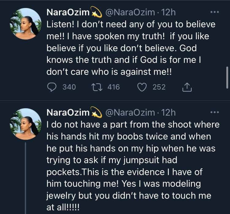 Photographer threatens lawsuit after a model accused him of