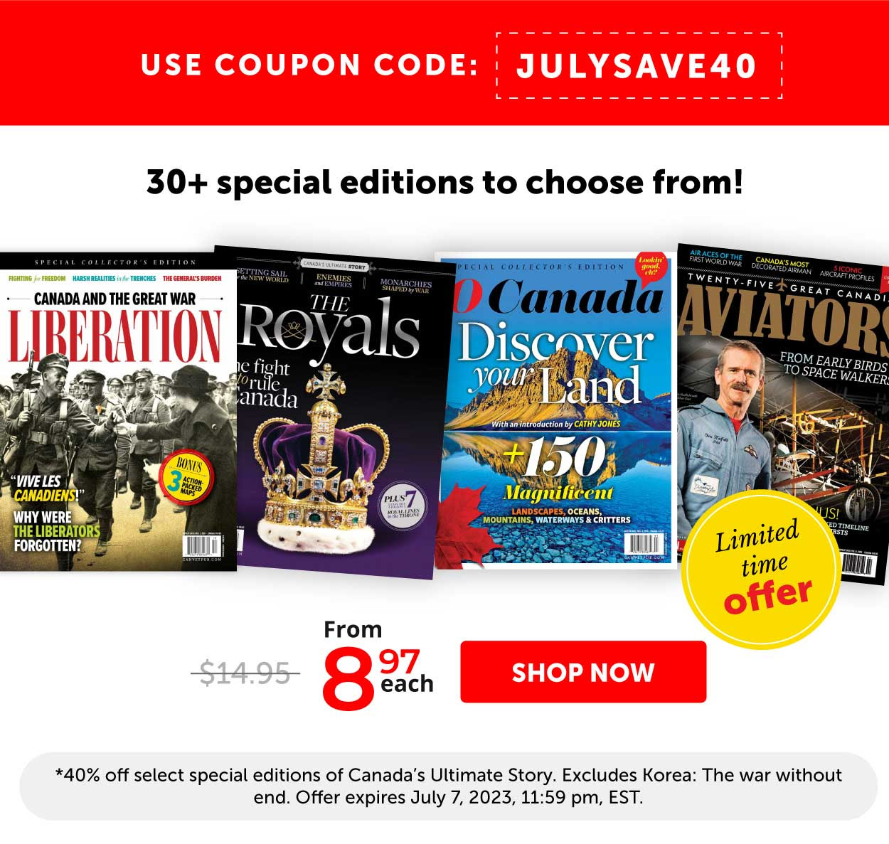 40% off on CUS back issues